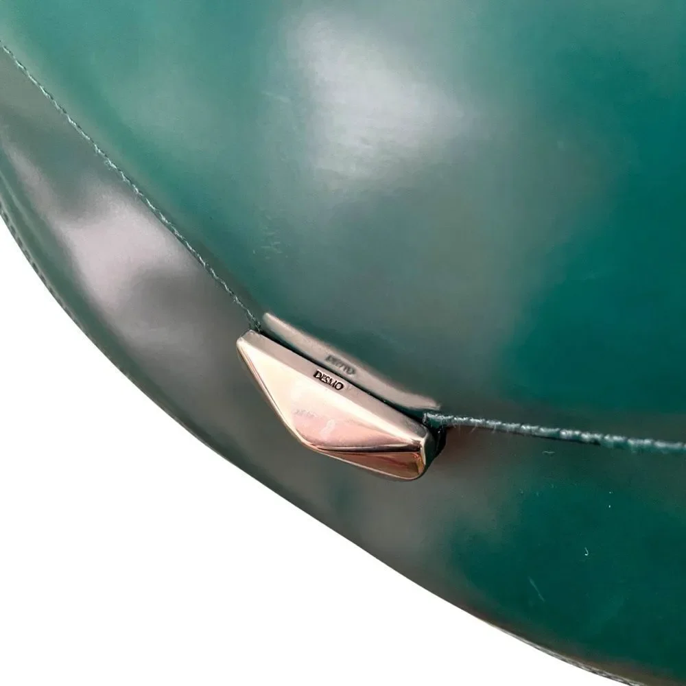 Desmo Made in Italy Elegant Green Leather Shoulder Bag